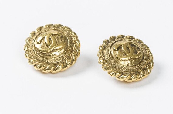 sale Authentic CHANEL rope earrings, chanel cc ear