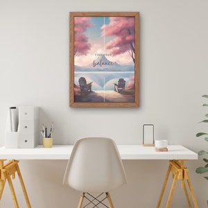 Trova il tuo equilibrio, citazione di arte da parete, decorazione da parete stampabile