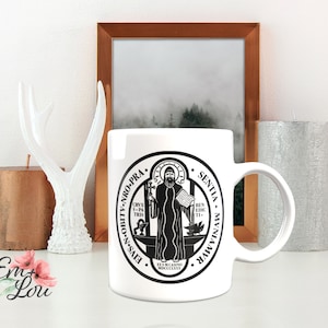 St. Benedict Mug - Catholic Mug, St. Benedict, Gift for Her, Gift for Him, Custom Mug, Christmas gift, stocking stuffer, Unique