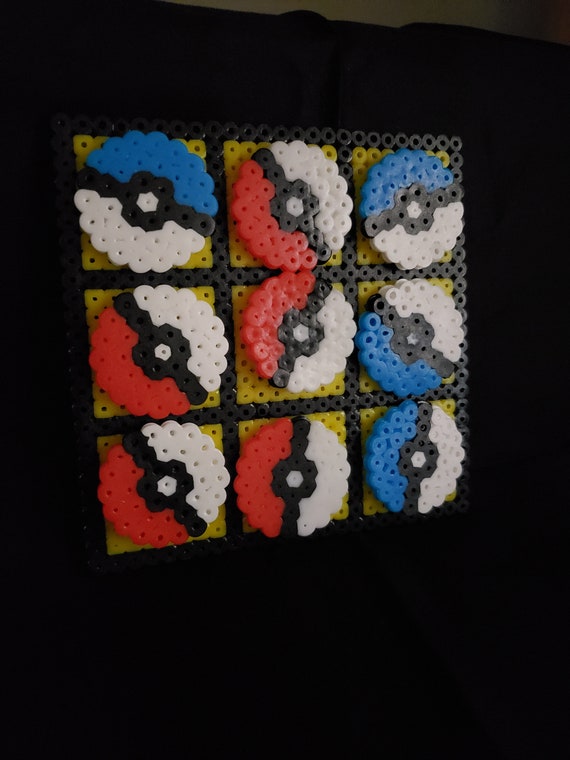 Perler Bead Tic Tac Toe Board | Pokemon