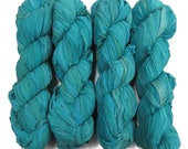New Sari Silk Chiffon Ribbon yarn , color Baltic Sea