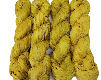 New! Sari Silk Ribbon yarn , 100g per skein, 40-50 yards ,  Color: Stardust