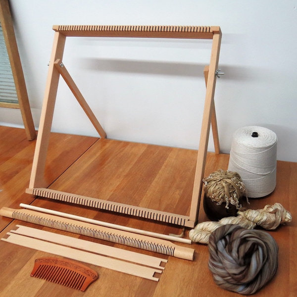 XLarge Weaving loom for Beginners, woven wall art , to tapestry weaving. Mother's day gift ( 50cm X 50cm) 19.5"x 19.5" Optional cotton warp