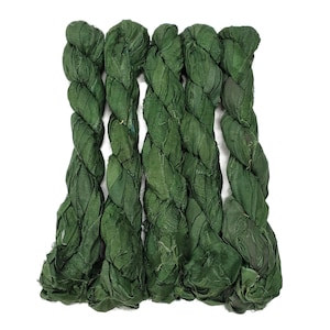 50g Premium Sari Silk Ribbon, color:  Pine Green