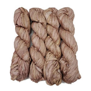 New! Premium Recycled Sari Silk Ribbon,   color: Shell , 100g (45-50 yards)