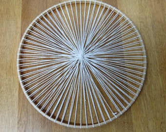 Round hoop weaving frame loom, woven wall art , to tapestry weaving.* Optional cotton warp thread .