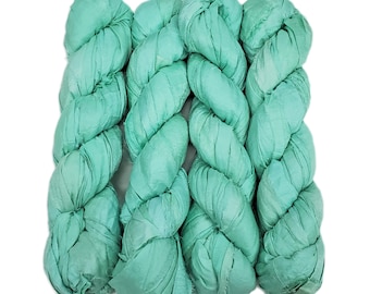 New! 100g, Sari Silk Ribbon, 50 yards, Color:  Seamist