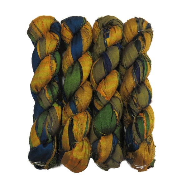 New! Sari Silk Ribbon, 100g per skein ,  45-50 yards, ( IGX-43 )