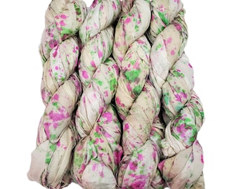 New! Premium Tye dye Sari Silk Ribbon, 100g per skein, SP-11