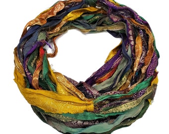 New ! Lurex Metallic thread Sari Silk  Ribbon with designs , 100g