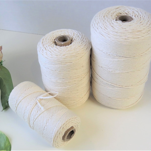 1mm Cotton Warp Twine for Weaving, Macrame , and all your arts and crafts project. 3 different sizes to choose from.