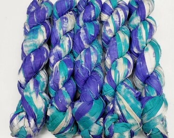 New! Premium Tye dye Sari Silk Ribbon, 100g per skein, SP-15