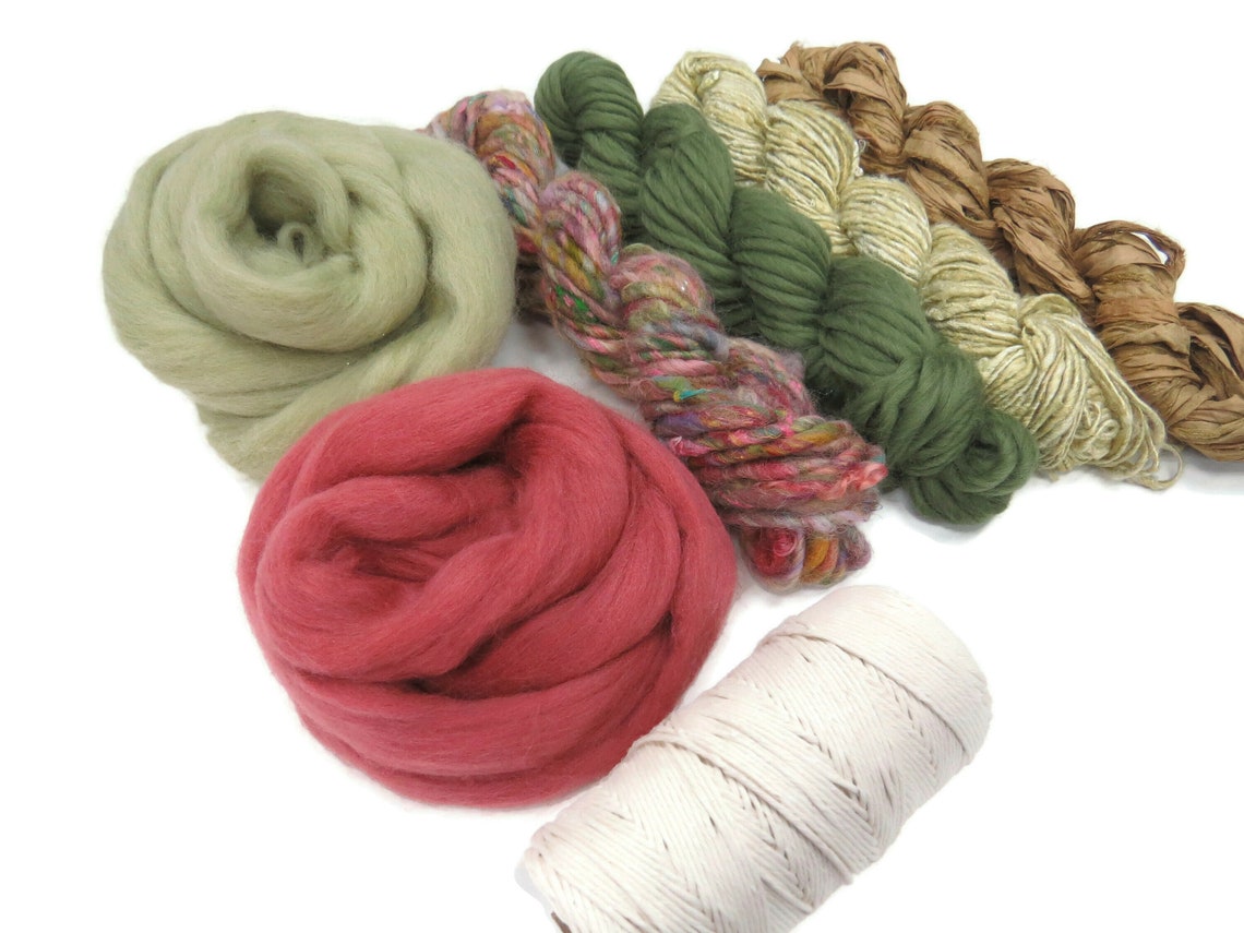 Art Yarn Knitting and Weaving Kit 215g plus 450ft cotton ...