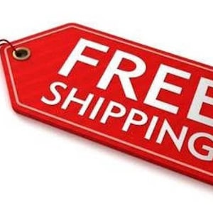 May include: Red tag with white text that says "FREE SHIPPING"