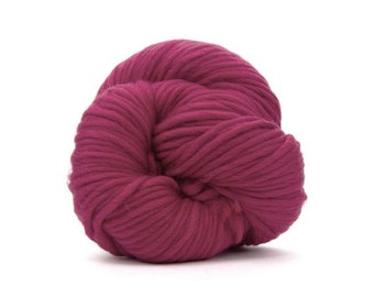 100% Merino Wool Super Chunky Yarn , 100g Color: Mulberry