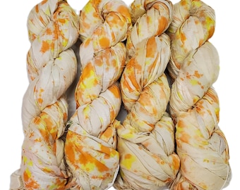 New! Tye dye Sari Silk Ribbon, 100g per skein, SP-16