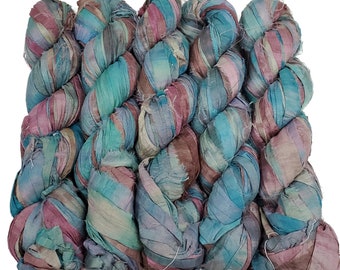 New! Premium Sari Silk Ribbon, 100g per skein ,  45-50 yards, ( TT-58)