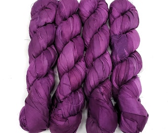 Sale! Huge Premium  Sari Silk Ribbon,  100g (45 yards) Color: Plum