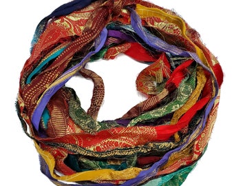 New ! Lurex Metallic thread Sari Silk  Ribbon with designs , 100g