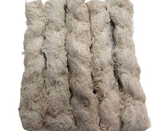 New! Fuzzy Cotton Brushed Vegan Yarn, Off White