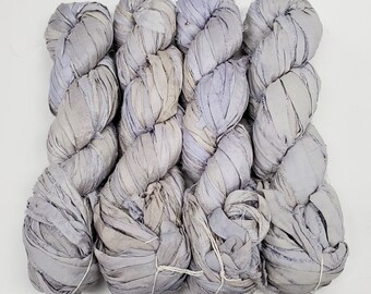 New! Sari Silk Ribbon yarn , 100g per skein, 45-50 yards ,  Color: London Fog