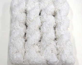 New! Fuzzy Cotton Brushed Vegan Yarn, Snow White
