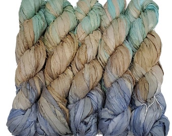 New! Premium Sari Silk Ribbon, 100g per skein ,  45-50 yards, ( TT-59)