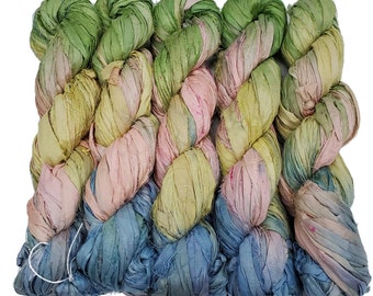 New! Premium Sari Silk Ribbon, 100g per skein ,  45-50 yards, ( TT-67)