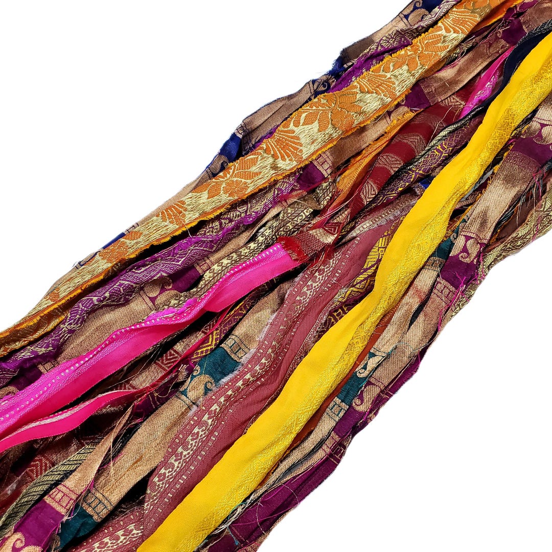 Sari Ribbon Thread Lurex Metallic Thread Sari Silk Ribbon With Designs , 100g per Skein - Etsy