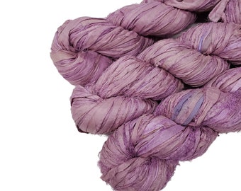 New! Sari Silk Ribbon, 100g per skein ,  45 yards,  Color: Lavender Sky