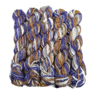 Premium Vegan Textured Banana Silk Yarn, Color: Purple / Brown Mix (31)