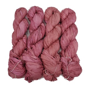 Sale!  100g/45-50 yards, Sari Silk Ribbon, Color: Mulberry