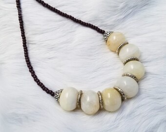 Calcite 'Vanilla' Necklace / Genuine Gemstone necklace / Alabaster / Gift For Her