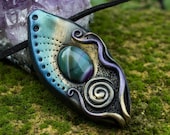 Clay pendant Enchanted clay pendant Fairiy necklace Talisman amulet Agate clay pendant Spiritual jewelry