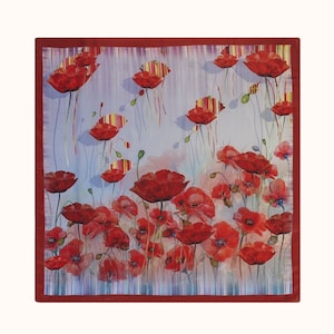 Gift Box Luxury Crepe de Chine scarf,  100 % Pure Silk Scarf 115 x 115cm
