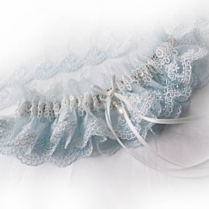 UK Personalised Something blue lace garter wedding bridal bridesmaids garter toss hen throw vintage style garter