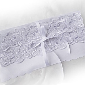 Pale Blue soft lace garter Personalised image 7