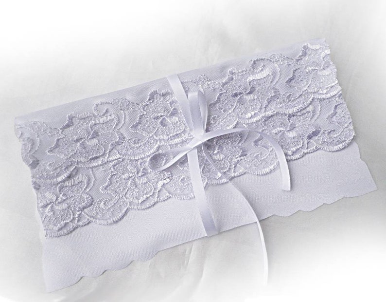 Pale Blue soft lace garter Personalised image 7