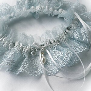 UK Personalised Something blue lace garter wedding bridal bridesmaids garter toss hen throw vintage style garter image 3