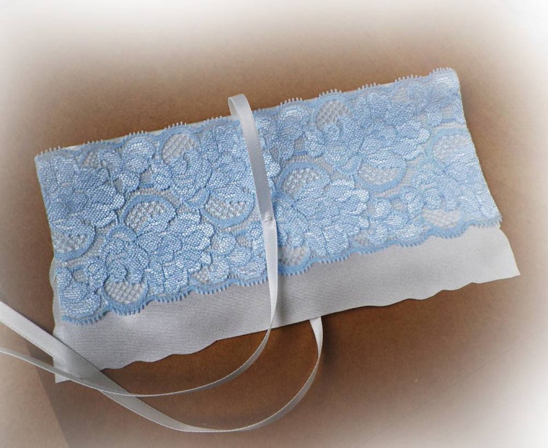 UK Personalised Something blue lace garter wedding bridal bridesmaids garter toss hen throw vintage style garter image 9