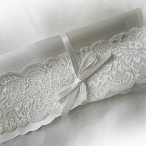 Pale Blue soft lace garter Personalised image 9