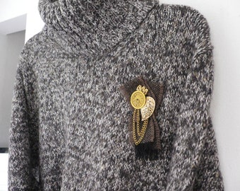 Steampunk Tweed brooch