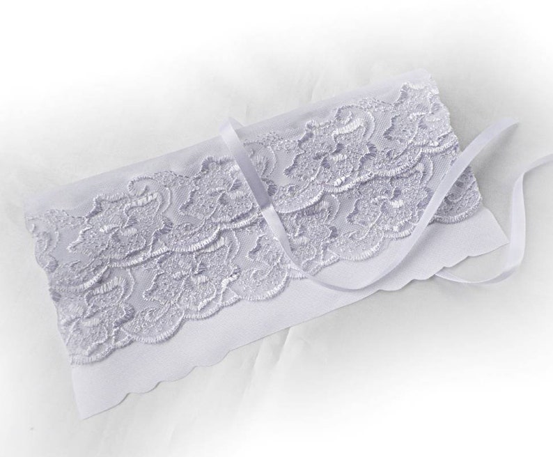 UK Personalised Something blue lace garter wedding bridal bridesmaids garter toss hen throw vintage style garter image 6