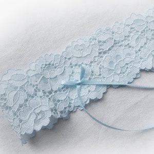 Pale Blue soft lace garter Personalised image 2