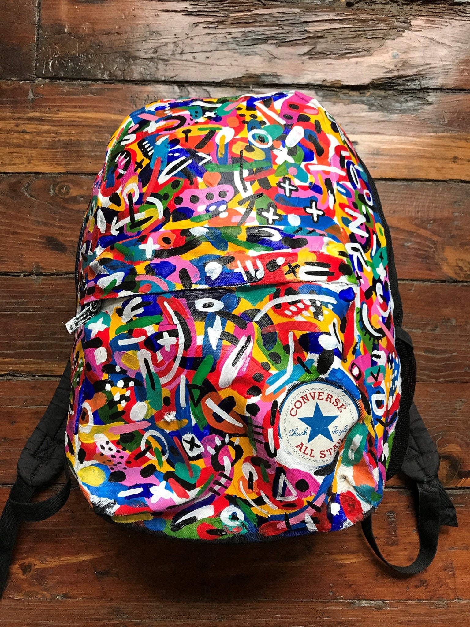 Abstract rainbow backpack custom made | Etsy