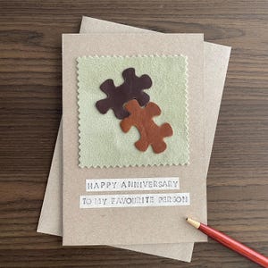 Anniversary Card to My Favourite Person, Leather Anniversary Gift for Husband, Wife