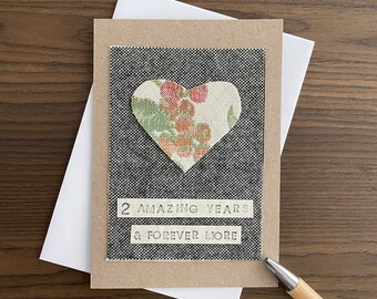 2nd Anniversary Card, Cotton Anniversary Card, Gift for Husband, for Wife