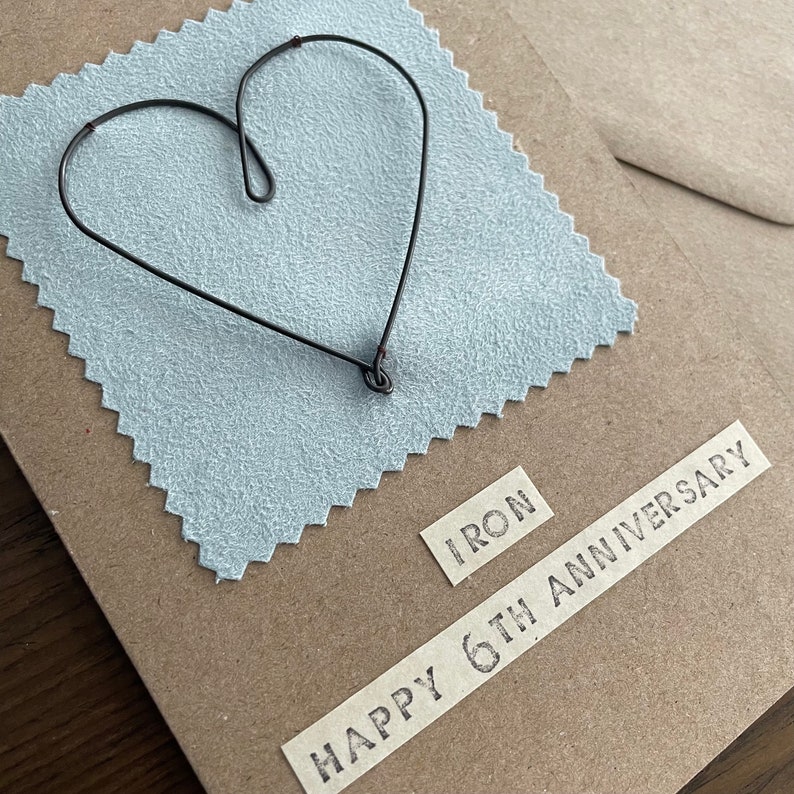 Iron Heart 6th Anniversary Card, Gift for Husband, Sixth Anniversary Gift for Wife immagine 4