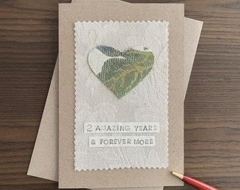 2nd Anniversary Card, Cotton Anniversary Card, Gift for Husband, for Wife