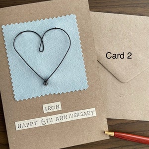 Iron Heart 6th Anniversary Card, Gift for Husband, Sixth Anniversary Gift for Wife image 3